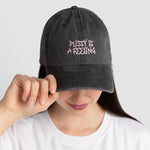 PUSSY IS A FEELING x MISHA Dad Cap in Washed Black & Pink