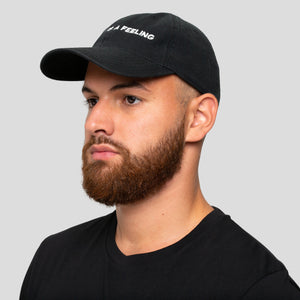 Pussy is a feeling dad cap for summer by Identities queer clothing brand.