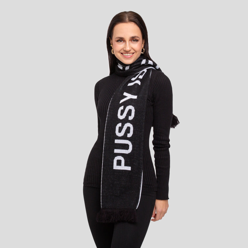 PUSSY IS A FEELING BLACK & WHITE SCARF