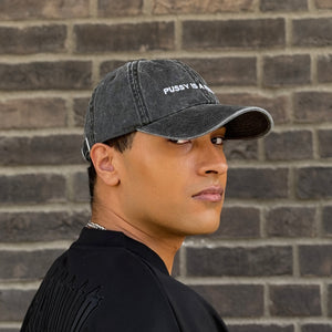 PUSSY IS A FEELING WASHED BLACK DAD CAP