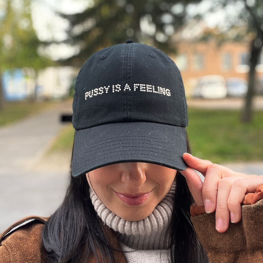PUSSY IS A FEELING BLACK & DIAMOND DAD CAP
