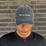 PUSSY IS A FEELING WASHED BLACK DAD CAP