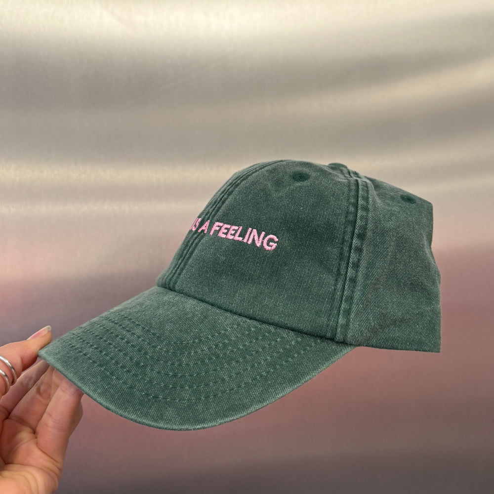 PUSSY IS A FEELING WASHED GREEN WITH PINK DAD CAP