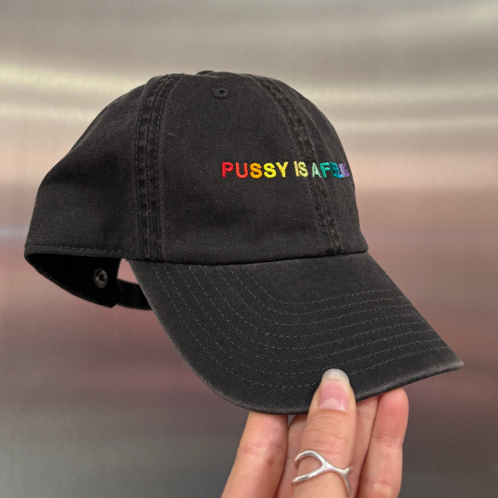 PRIDE kolekcia - PUSSY IS A FEELING sivá šiltovka