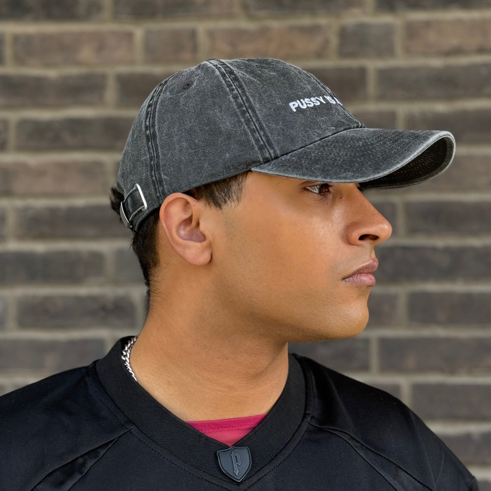 PUSSY IS A FEELING WASHED BLACK DAD CAP