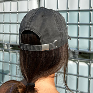 CUNT WAIT WASHED BLACK CAP WITH MAGENTA SIGN