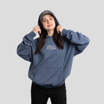 PUSSY IS A FEELING x MISHA oversize mikina vo farbe vintage blue