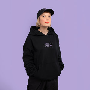 PUSSY IS A FEELING x MISHA oversize mikina v čiernej farbe