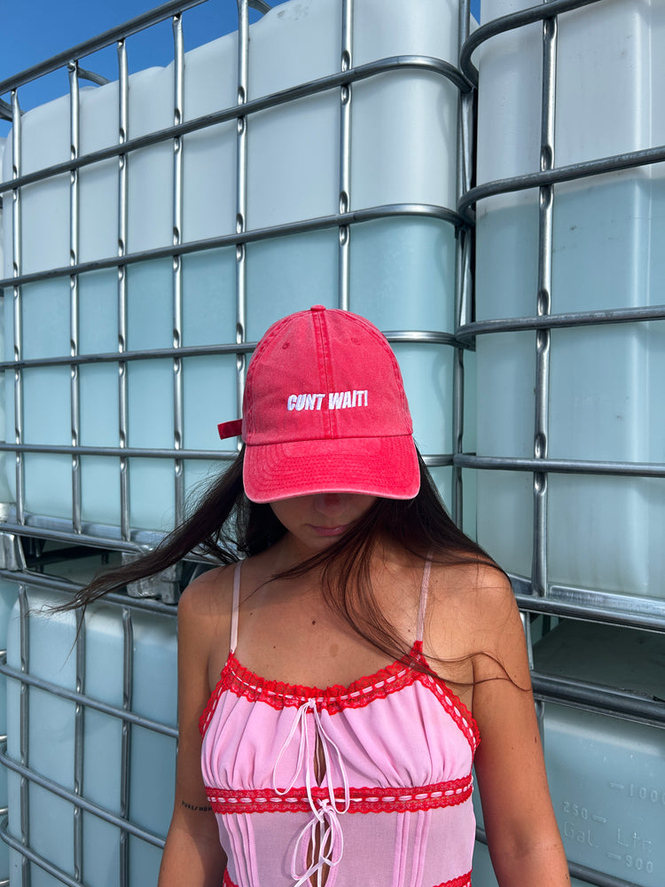 CUNT WAIT WASHED RED CAP