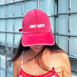 CUNT WAIT WASHED RED CAP
