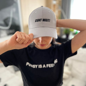 CUNT WAIT LIGHT GREY WITH BLACK SIGN CAP