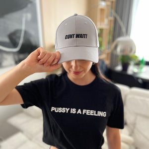 CUNT WAIT LIGHT GREY WITH BLACK SIGN CAP