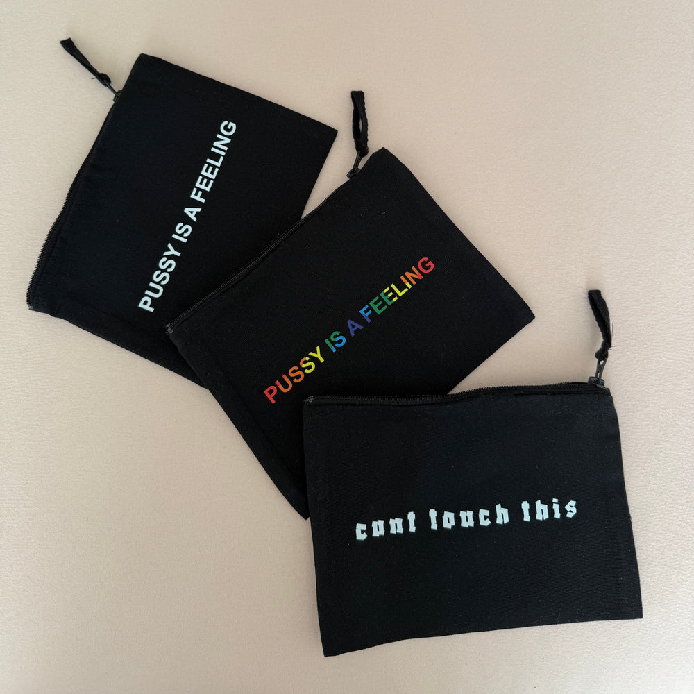 make up or vanity bag with pussy is a feeling sign