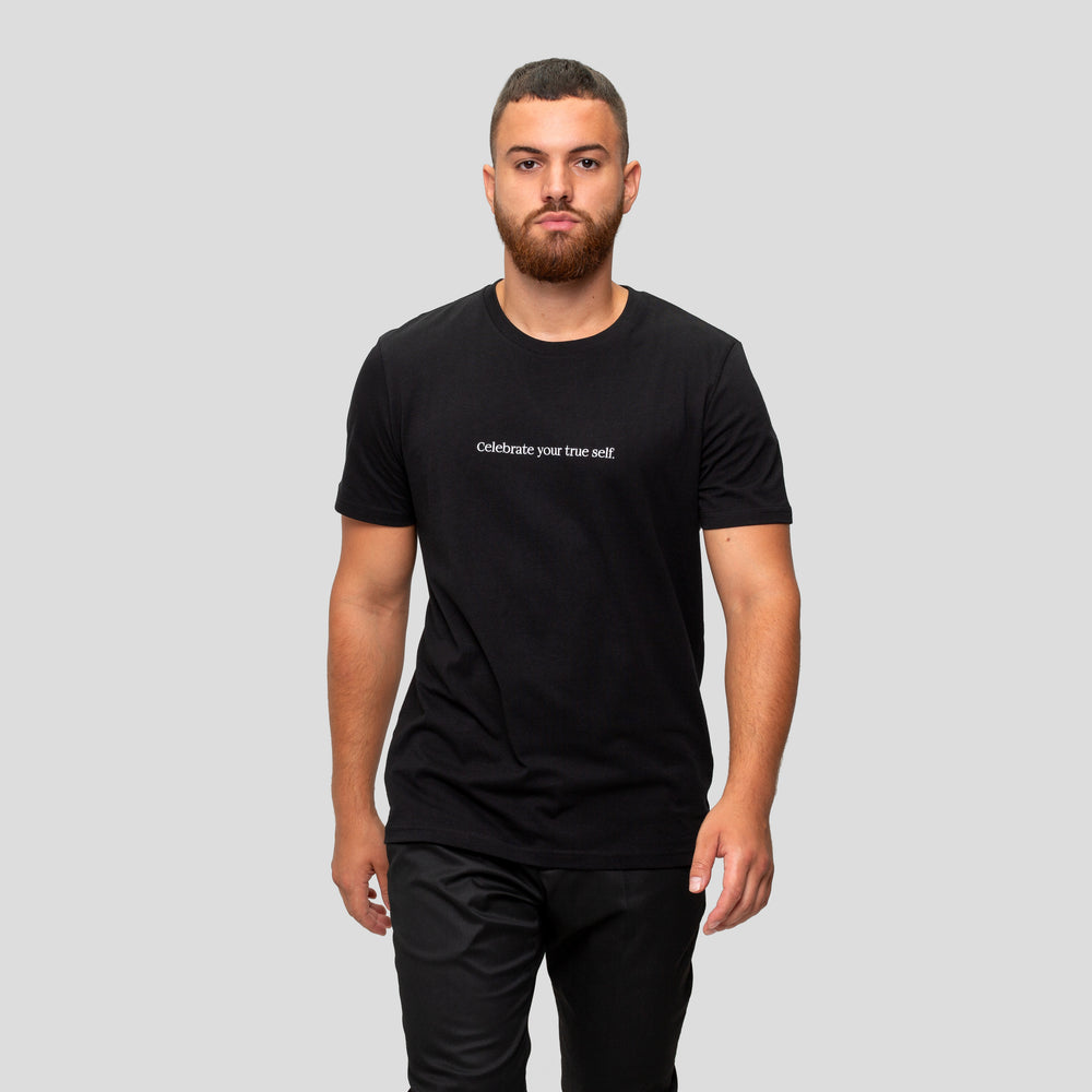 
            
                Load image into Gallery viewer, queer tshirt celebrate your true self by identitites brand
            
        