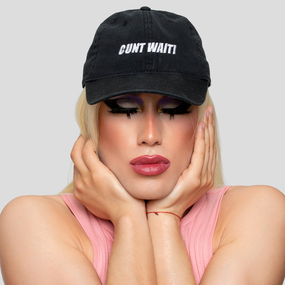 Cunt wait dad cap for summer by Identities queer clothing brand.