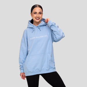 PUSSY IS A FEELING BABY BLUE HOODIE