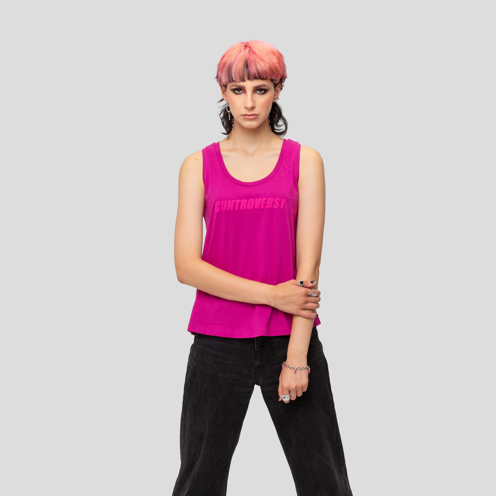CUNTROVERSY MAGENTA TANK TOP