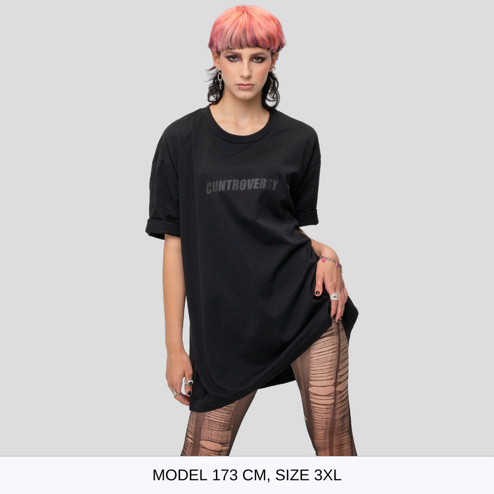 
            
                Load image into Gallery viewer, CUNTROVERSY BLACK T-SHIRT
            
        