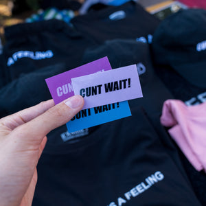 PUSSY IS A FEELING / CUNT WAIT MIXED COLOR STICKERS - 5 PACK