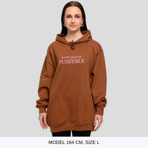 
            
                Load image into Gallery viewer, EVERYTHING IS PUSSYBLE CARAMEL HOODIE
            
        